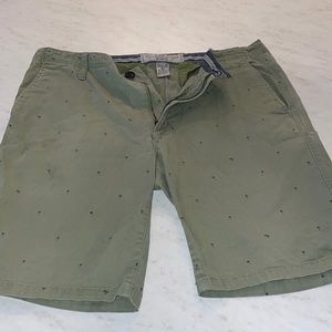 Mens Olive Shorts with Palm Trees